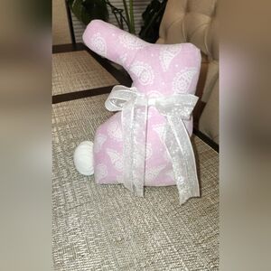 Pink Paisley Gnome Decor with White Bow
